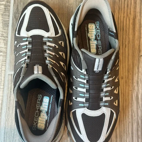 Skechers Brown and Beige Athletic Slip-Ons. NWOT - Picture 3 of 10